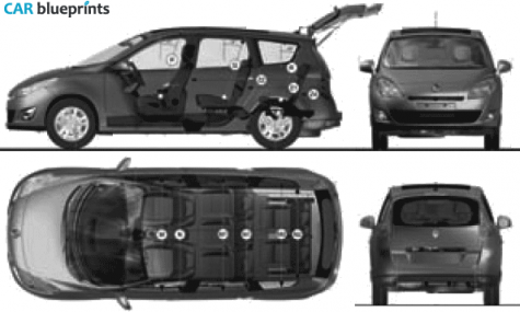 2009 Renault Grand Scenic Minivan blueprint