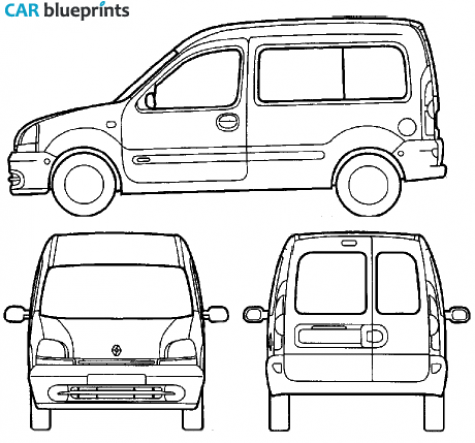 2000 Renault Kangoo Van blueprint