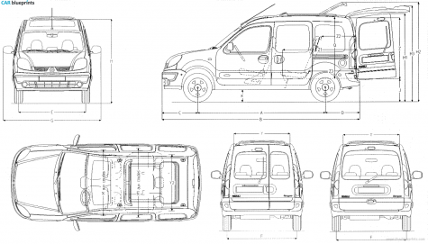 2004 Renault Kangoo Minivan blueprint