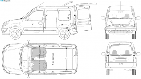 2006 Renault Kangoo Van blueprint