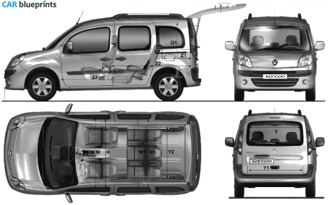 2009 Renault Kangoo Van blueprint