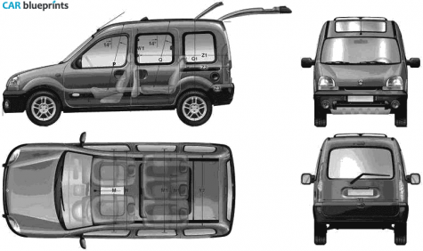 2004 Renault Kangoo 4x4 Van blueprint