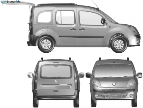 2008 Renault Kangoo Van blueprint