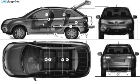 2008 Renault Koleos SUV blueprint