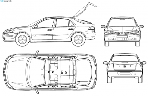 2006 Renault Laguna II Hatchback blueprint