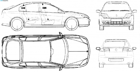 2007 Renault Laguna III Hatchback blueprint