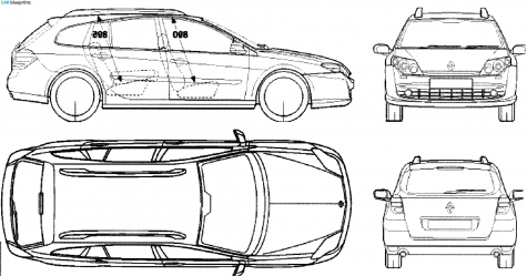 2007 Renault Laguna III Break Wagon blueprint