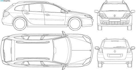 2008 Renault Laguna III Break Wagon blueprint