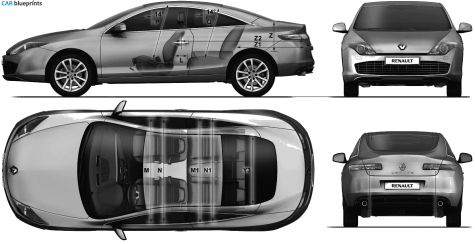 2009 Renault Laguna III Coupe blueprint