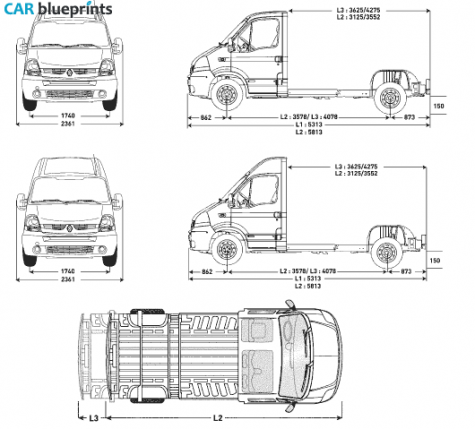 2007 Renault Master Cab Floors Van blueprint