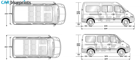 2007 Renault Master Seater Bus blueprint