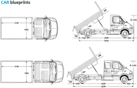 2007 Renault Master Tippers Truck blueprint