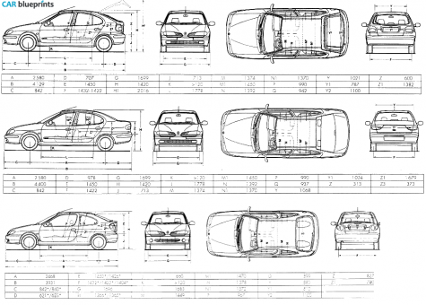 1997 Renault Megane Hatchback blueprint