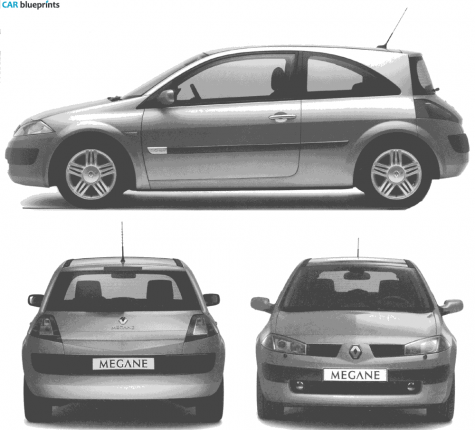 2002 Renault Megane Hatchback blueprint