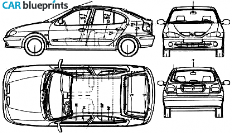 1995 Renault Megane Hatchback blueprint