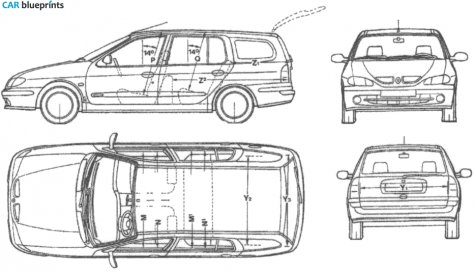 1995 Renault Megane Break Wagon blueprint