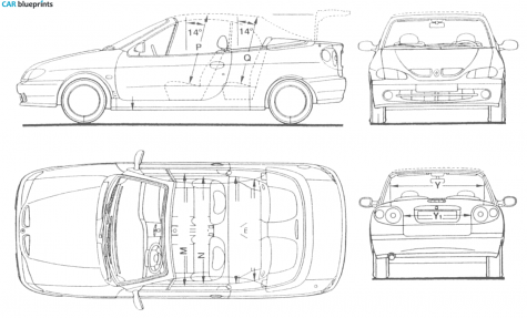 1999 Renault Megane Cabriolet blueprint