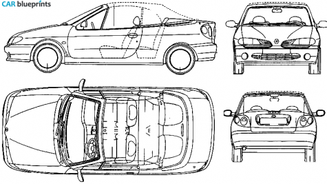 1998 Renault Megane Cabriolet blueprint