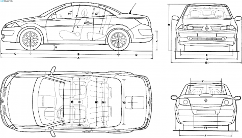 2007 Renault Megane CC Coupe blueprint