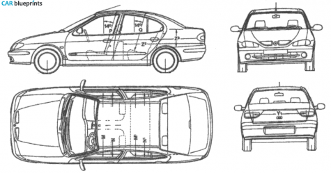 1995 Renault Megane Classic Sedan blueprint