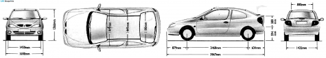 2000 Renault Megane Coupe blueprint