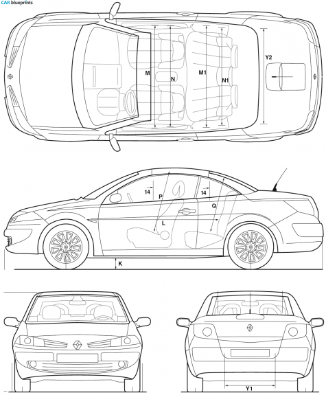 2005 Renault Megane Coupe blueprint