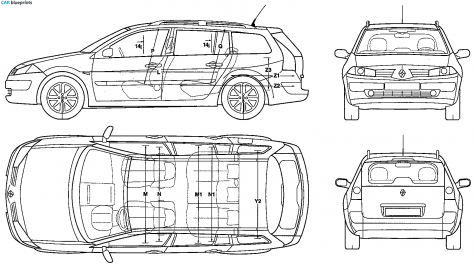 2006 Renault Megane Grand Tour Wagon blueprint