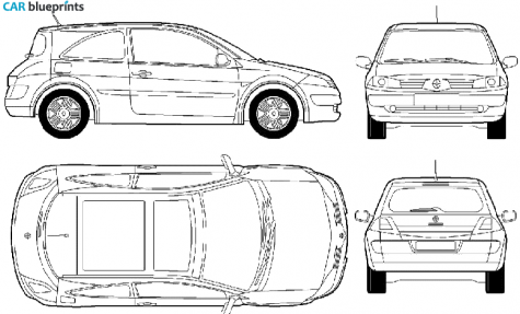 2003 Renault Megane II 3-door Hatchback blueprint