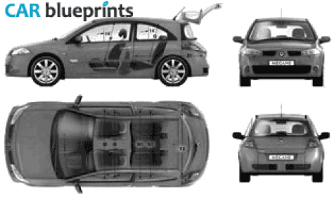 2005 Renault Megane II 3-door Hatchback blueprint