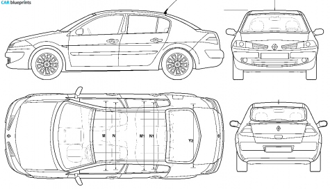 2006 Renault Megane II Sedan blueprint