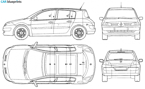 2007 Renault Megane II Hatchback blueprint