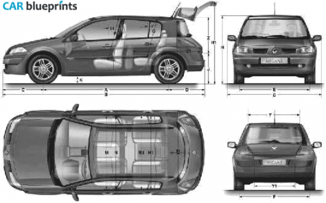 2007 Renault Megane II Hatchback blueprint