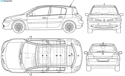 2006 Renault Megane II 5-door Hatchback blueprint