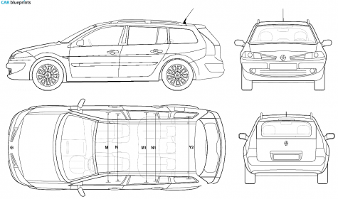 2006 Renault Megane II Break Wagon blueprint