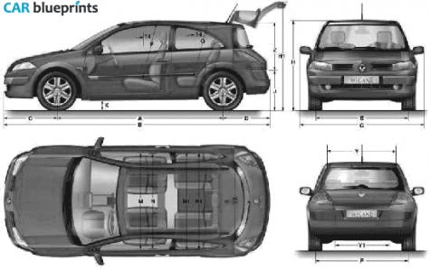 2007 Renault Megane II Hatchback blueprint