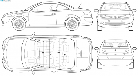 2006 Renault Megane II Coupe blueprint