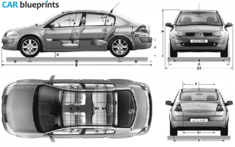 2007 Renault Megane II Sedan blueprint