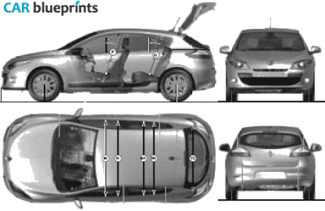 2008 Renault Megane III Hatchback blueprint