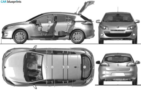 2009 Renault Megane III Hatchback blueprint