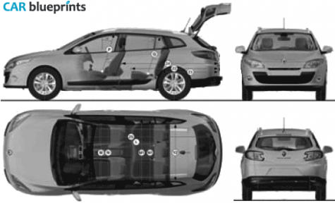 2009 Renault Megane III Break Wagon blueprint