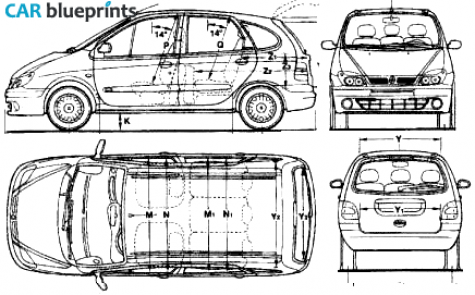 1999 Renault Megane Scenic Minivan blueprint