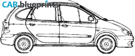 2001 Renault Megane Scenic Minivan blueprint