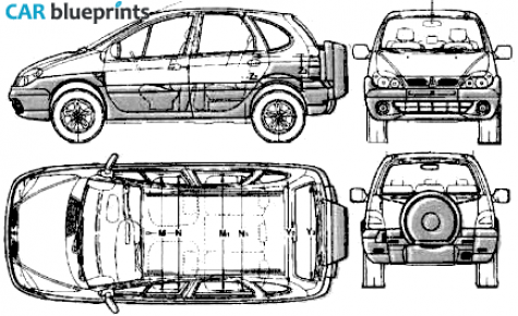 1995 Renault Megane Scenic RX4 SUV blueprint