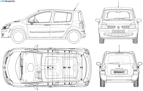 2006 Renault Modus Hatchback blueprint