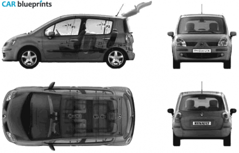 2006 Renault Modus Hatchback blueprint