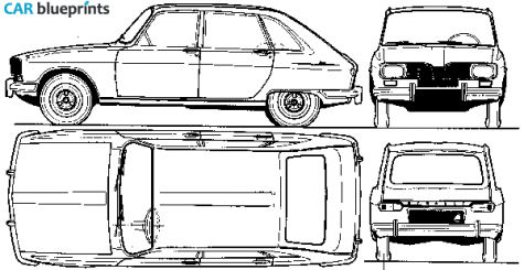 1965 Renault R16TL Hatchback blueprint