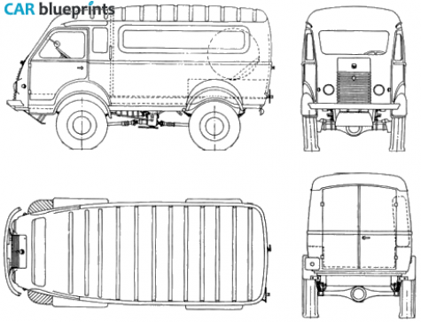 1953 Renault R2067/2087 Galion Van blueprint