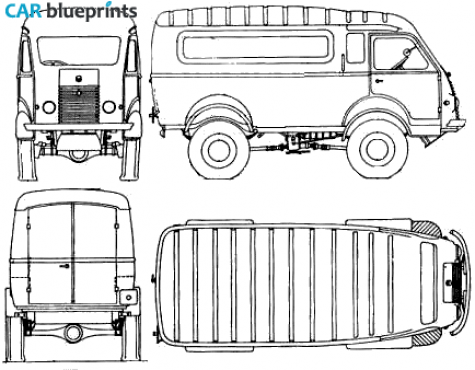 1945 Renault R2087 4x4 Van blueprint