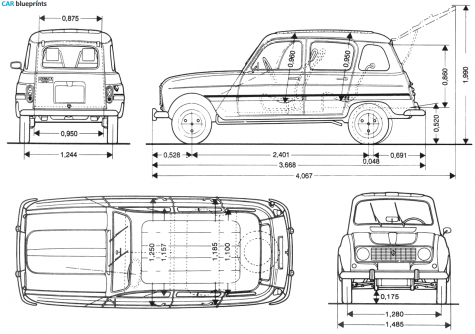 1960 Renault R4 Wagon blueprint