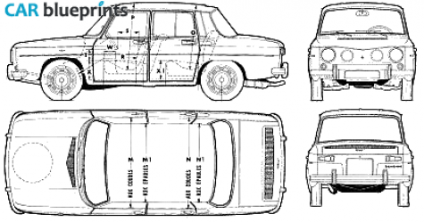 1965 Renault R8 Gordini Sedan blueprint